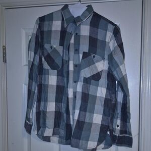 Women's Plaid Shirt - Green, Grey and Off White